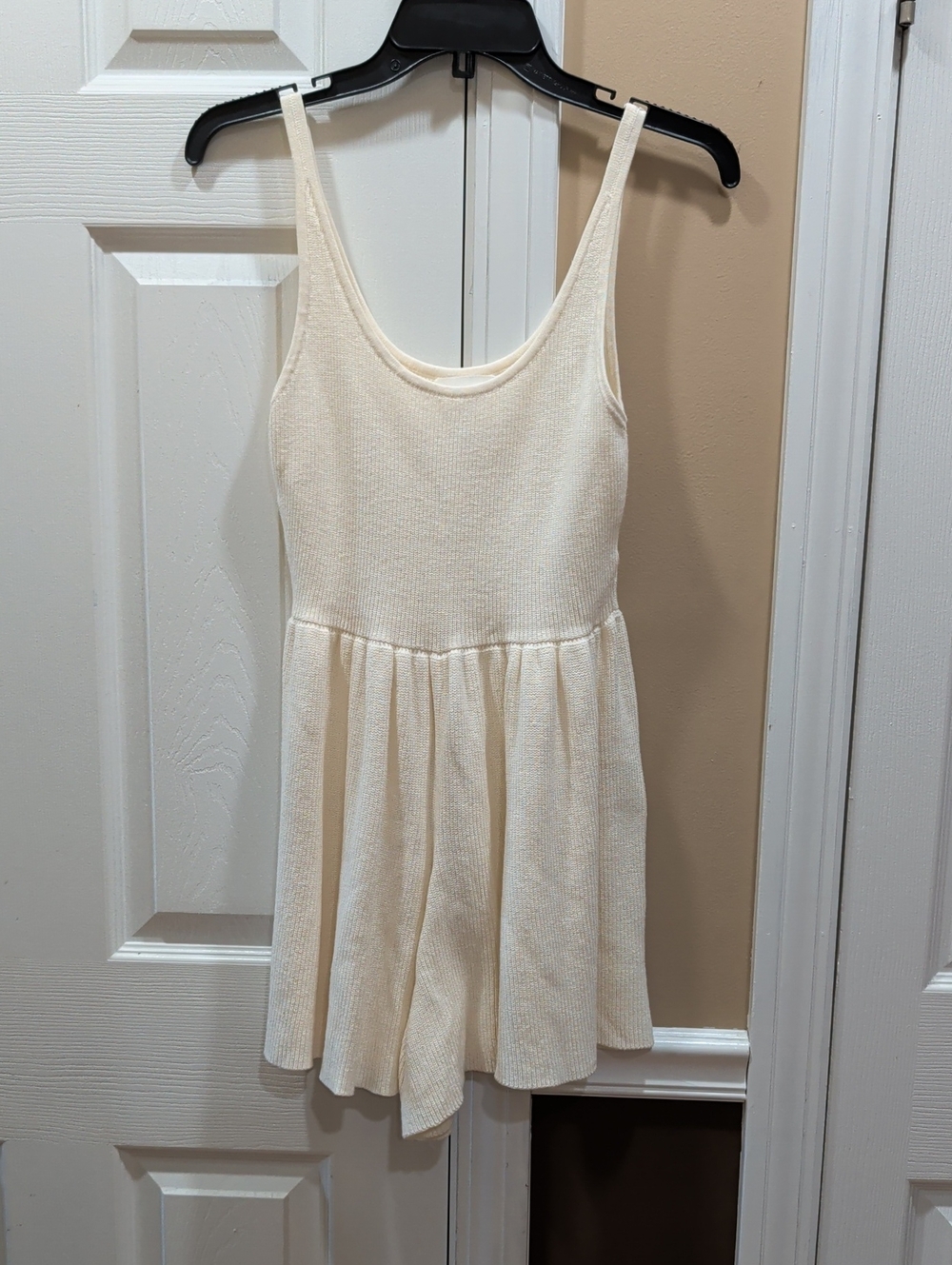 MABLE Cream Scoop Knit Mini Dress